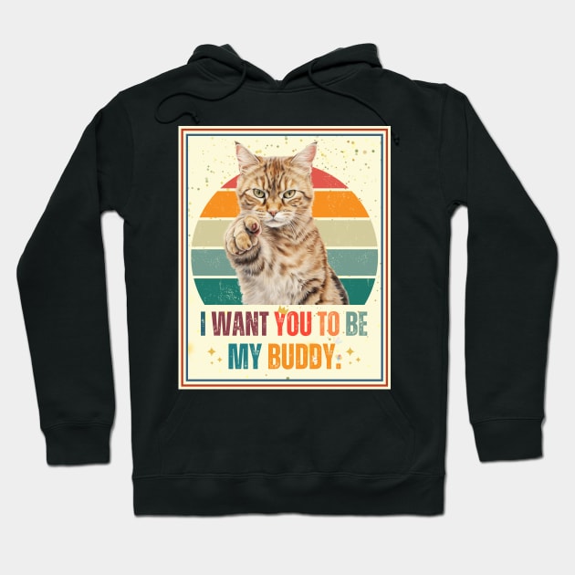 Cat i want you pointing style Hoodie by NivestaMelo